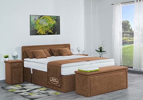 Boxspringbett 100 x 200 cm,Montana,Mikrofaser Braun ,elektrische...