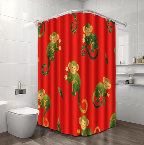 Rideaux de douche rouge cerise 150x180 lavable en polyester imperméable
