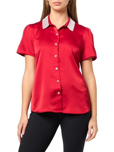 KARL LAGERFELD Paris Women's Button Down, Admiral Red, Large