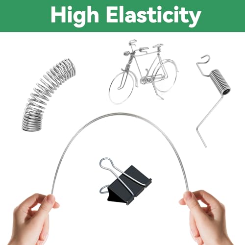 LCUHAVA Federstahldraht Edelstahl Draht 50 STK Edelstahldraht 1.6 mm X 400 mm Draht zum Basteln Metallstange Federdraht Vollhartdraht Hohe Elastizität für DIY Handwerk Modellauto Flugzeug