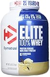Dymatize Elite 100% Whey Protein Powder, 25g Protein, 5.5g BCAAs & 2.7g L-Leucine, Quick Absorbing & Fast Digesting for Optimal Muscle Recovery, Gourmet Vanilla, 5 Pound