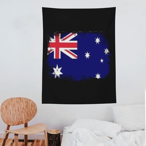 Tapiz de la bandera de Australia vintage: decoración de pared estética para sala de estar 7