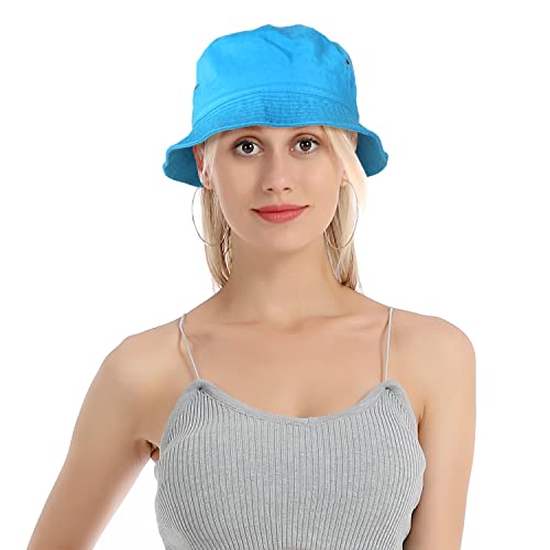 Falari 63-1500-SM-TURQUOISE Men Women Unisex Cotton Bucket Hat 100% Cotton Packable thumb #2