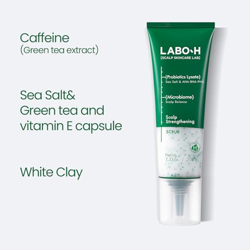 Image of LABO.H Scalp Strengthening Scrub - Korean Calrifying Shampoo for Hair Growth & Anti-Loss | Vegan Treatment with Rosemary and Sea Salt, Gentle Exfoliator, & Thicker-Looking Hair 7.33 Fl oz.
