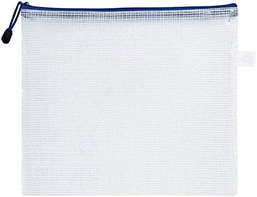 Plastic Wallets File Folder Document Mesh Zipper Bags A3 Zip Bag White