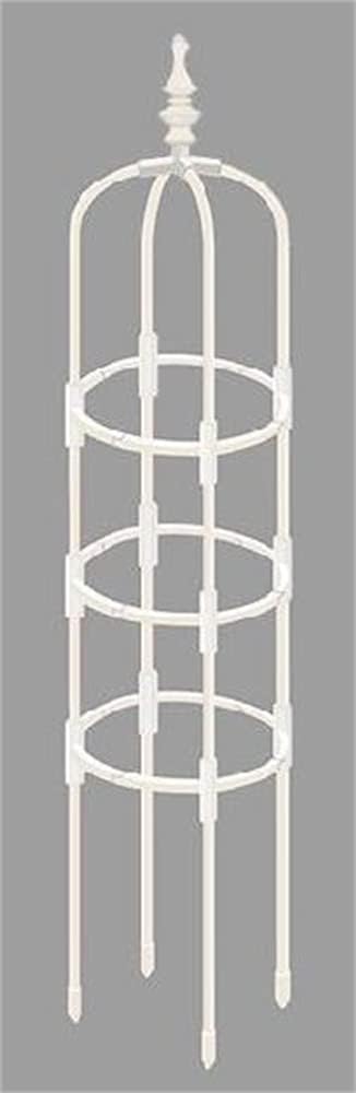 ローズオベリスク 金属製 スモールオベリスク 植物支柱 簡易組立式 ガーデニング 園芸支柱 花ささえ 植物サポート杭 ガーデンアーチ ローズアーチ ガーデニング用支柱 花支え つる性植物登山トレリス バラ ばら 薔薇 150cm ホワイト 舗