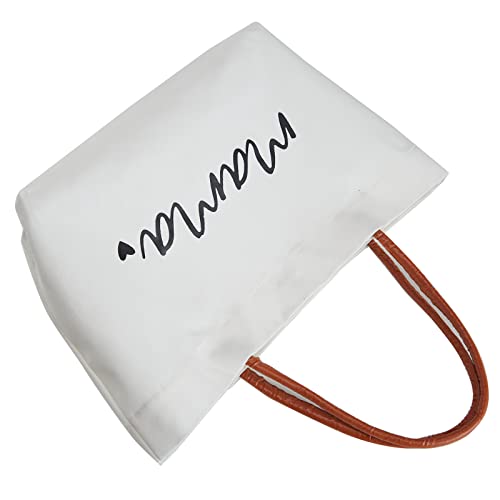 Mom Mama Tote Bag,Gifts For Mom,Reusable Mommy Bag For Hospital,Shopping,Postpartum,Travel (Mama White) #TOP5