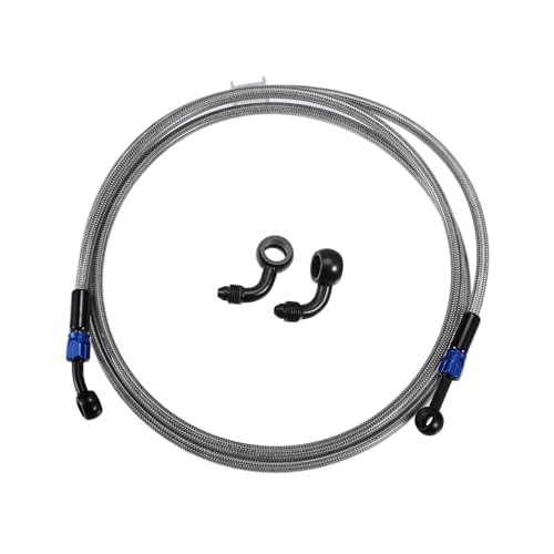 Manguera de líquido de frenos AN3 para moto de 190 cm plateada azul resistente