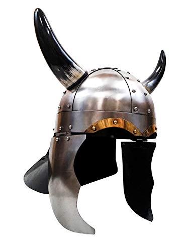 One-Day Sale: Up to 50% Off NAUTICALMARIME IR 80581 Medieval Viking Helmet, Large, Silver
