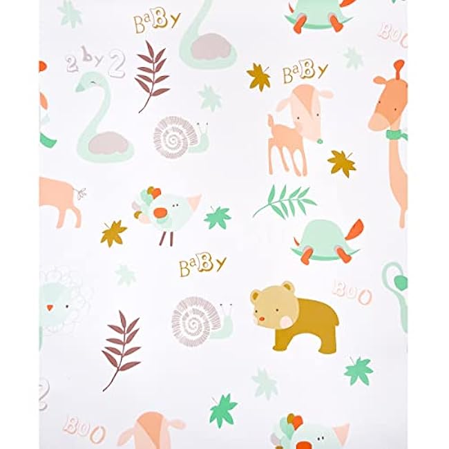 Shelf Liner Zoo Park Self-Adhesive PVC Drawer Paper Furniture Protector Redo Toddler Makeup Dressing Table Kid Bookshelf 118x17.7 Inch