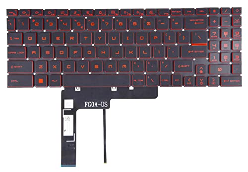 Replacement Backlit Keyboard for MSI Katana GF66 GF76 11UE 11UC 11UD 12UD & Pulse GL66 GL76 MS-1581 MS-1582 MS-17L1 MS-17H3 Series Laptop with Red Letters