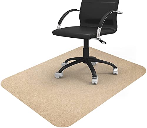 XDKS Alfombrilla para Silla De Oficina para Suelo De Madera Dura Y Suelo De Baldosas, Alfombrilla para Silla De Ordenador para Juegos? (140 x 89 cm,Beige) Cover