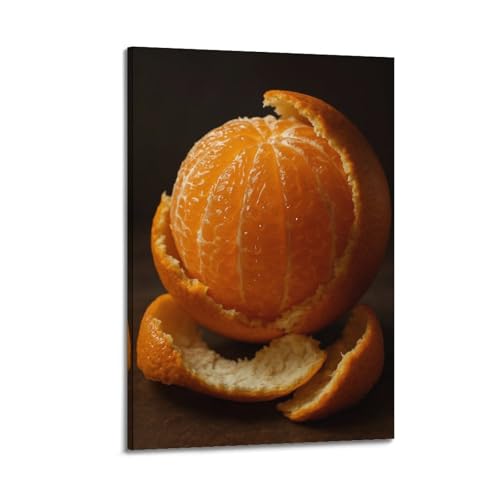 Poster fruits épluchés d'orange pour habiller un grand mur vide