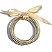 YUJIAXU 5Pcs Jelly Bangle Bracelet Set, Fashion Glitter Jelly Bangle Set with Ribbon Tie Deco (Champagne)