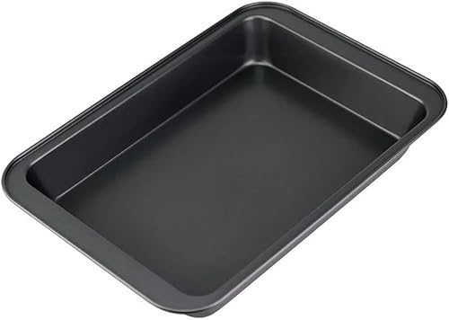 Extra Large Non Stick Roasting Tray Oven Baking Pan Heavy Duty Rectangle Tin Dish Easy Clean for Grilling Roasting Vegetables Meat UK Made (Large 42cm x 28cm)