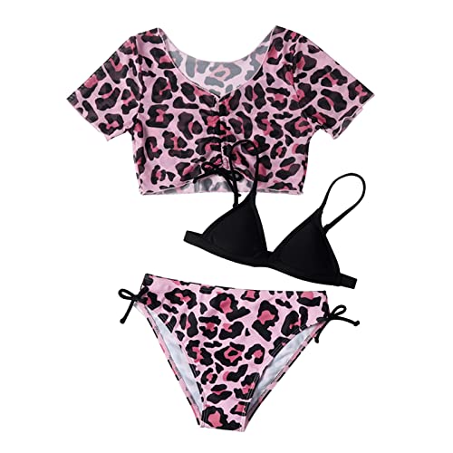Maillot de bain anti-UV pour fille de 3 à 16 ans, ensemble de natation 3 pièces motif dinosaure
