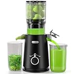 Juicer Machines, ECOSELF Cold Press Juicer with 4.35" Large Feed Chute Fit Whole Fruits & Vegetables, Juicer Machine Self Feeding Effortless for Batch Juicing, High Juice Yield, Easy to Clean