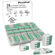 Lever Wire Connector 28pc, UL Listed Compact Quick Splicing Lever Wire Electrical Nuts Assortment | Electrical Insulated Terminals | Compatible with WAGO 221-2401, 221-412, 221-413, 221-415