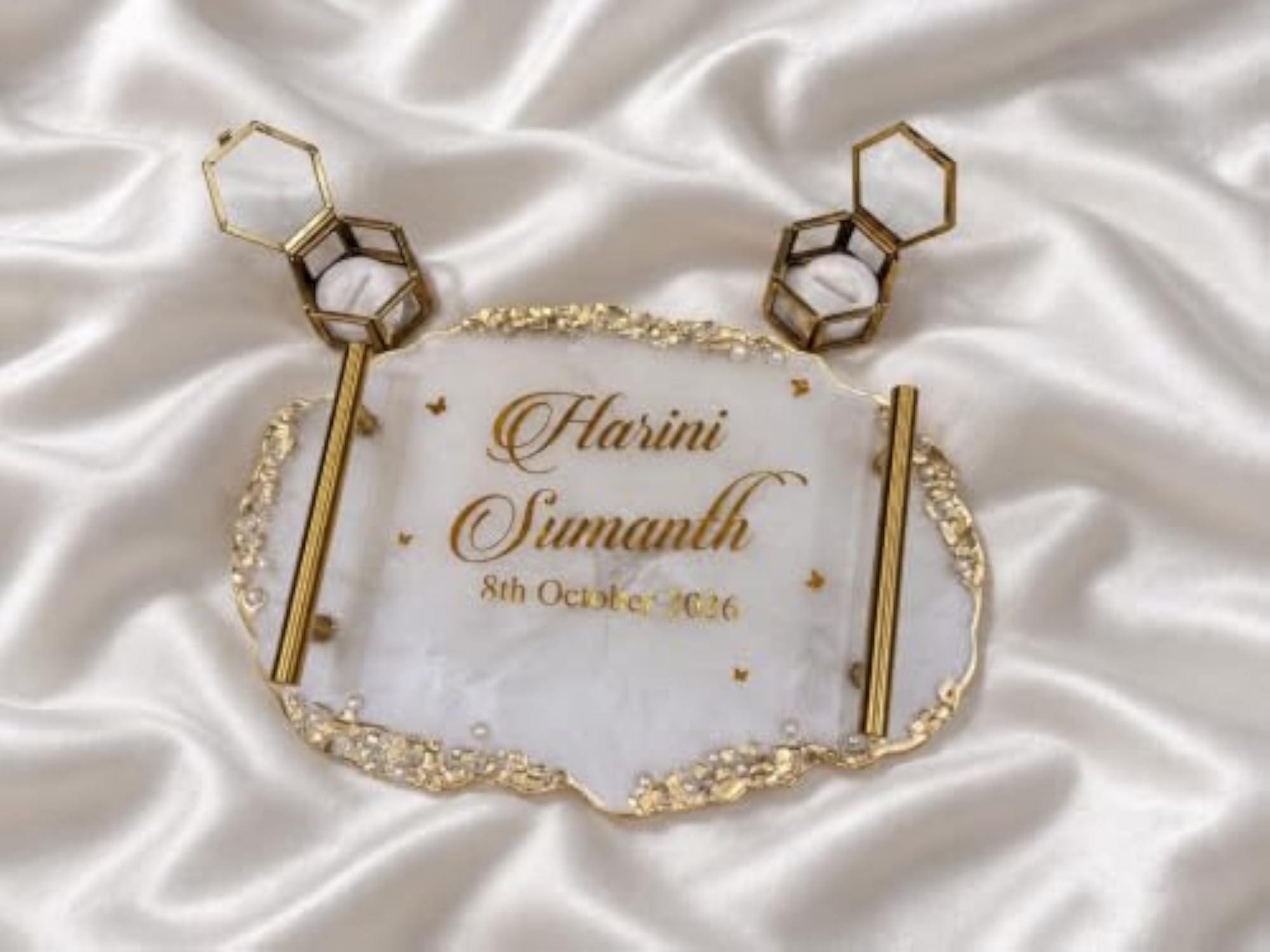 Customized Oval Resin Engagement Platter