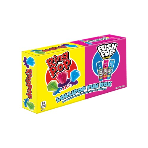 Ring Pop Push Pop 30 Count Candy Box - Assorted Back To School Fruity Lollipop Gift Box - Fun Back To School Candy For School Treats & College Care Packages #TOP1