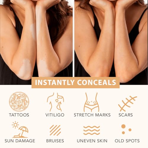 Leg Makeup Waterproof No Transfer, Tattoo Cover Up Makeup Waterproof, Leg Vein Cover up makeup for Varicose Veins, Long Last Body Foundation - Image 5