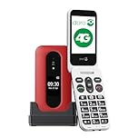 Doro Leva L30 Unlocked Mobile Phone for Seniors – External Display for Call Identification – Powerful HD Sound – Camera – Assistance Button with GPS – Flip Phone Without Internet (Red)