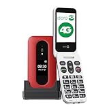Doro Leva L30 Unlocked Mobile Phone for Seniors – External Display for Call Identification – Powerful HD Sound – Camera – Assistance Button with GPS – Flip Phone Without Internet (Red)