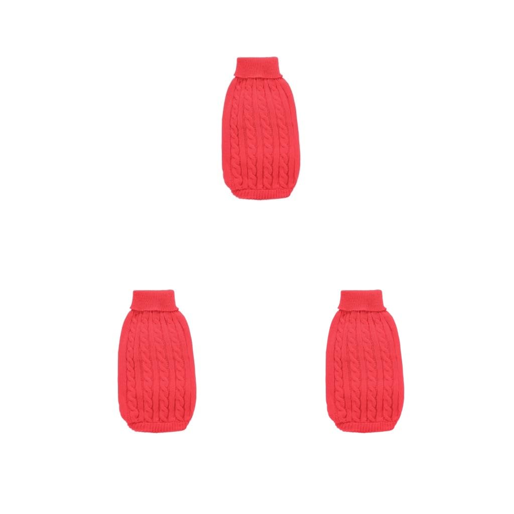 Lot de 3 chemises pour chiots sans boucles - Cadeau idéal pour animaux de compagnie - Vêtements multicolores - Pull exquis pour chiens - Rouge - XS