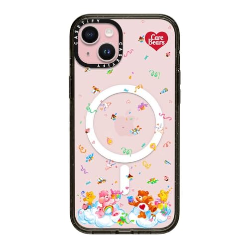 CASETiFY �C���p�N�g iPhone 15 Plus �P�[�X [MagSafe�Ή�/���^ �y��/�ϏՌ�/Care Bears Co-lab] - Care Bears Sweet Confetti Case - �N���A �u���b�N
