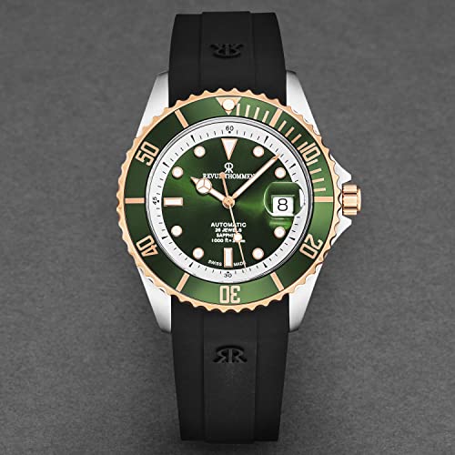 Men's 'Diver' Green Dial Black Rubber Strap Swiss Automatic Watch 17571.23544