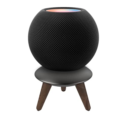 Meaowxva Echtholz-Stativ für HomePod Mini-Holzhalter mit Metallrahmen, sichere stabile Halterung, Home Pod Mini-Lautsprecherhalterung (Space Gray) Cover