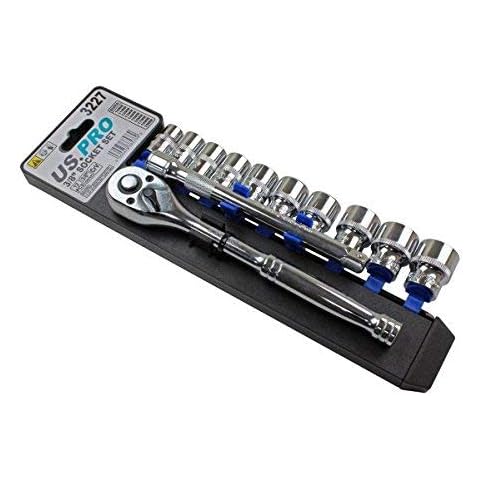 Bergen 12PC 3/8 DR Metric Socket Set 10-19mm Cover