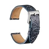Cinturino per Orologio in Pelle 18mm 20mm 22mm Cinturini di Ricambio per Orologi Fibbia ad ardiglione Cinturini per Orologi da Uomo Accessori per Orologi,Blue-20mm