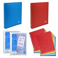 Exacompta PackrDCAMZE Aktenordner aus weichem PP + 2 Beutel mit 50 perforierten Hüllen + 2 Packungen mit je 6 Trennblättern aus glänzendem Karton.