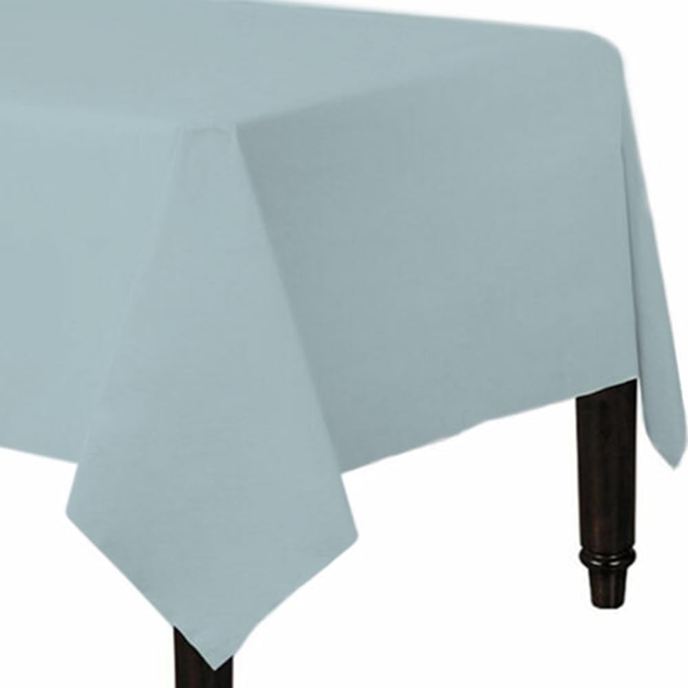 Tezraftaar® 4 x Paper Table Cloths Disposable 90cm x 90cm Light Blue Square Party Table Cloth for Wedding Catering Baby Shower Buffet Picnic Camping — image 1
