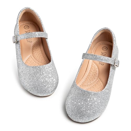 SANDALUP Girls Dress Shoes - Mary Jane Ballet Flats for Girls Wedding Party School Church