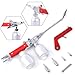 Yidubid Metal Powder Spray Welding Torch, QH-2/h Oxygen Acetylene Flame Welding Gun 470mm Flame Welder Cutting Tools with 3 Welding Nozzle Red,1