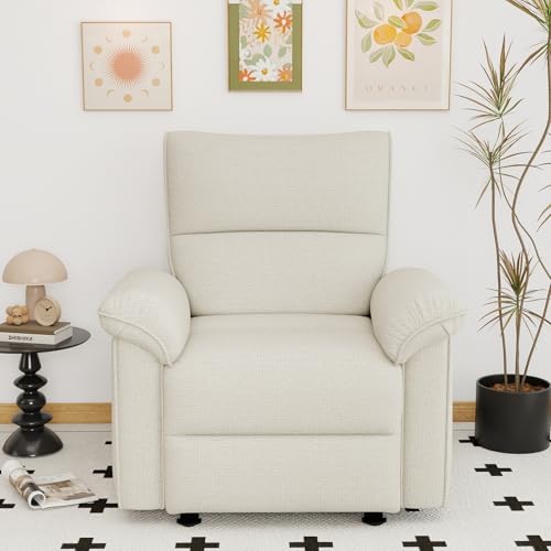 Sillón reclinable beige compacto con estructura de hierro miniatura 7