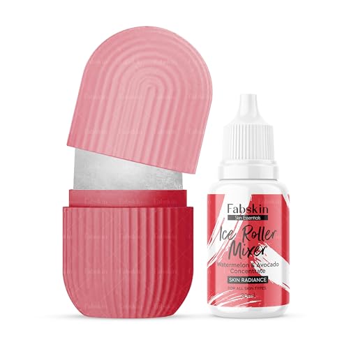 Image of Fabskin Ice Roller For Face, Neck and Body | Ice roller for Face Massager | Face Ice Rollers for Men & Women | Ice Cube Facial Roller Kit | For Skin Moisturizing & Soothing (Red)