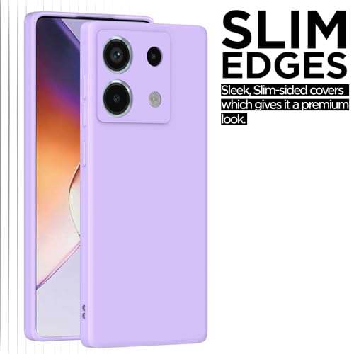 Image of Outlouders Back Cover for Redmi Note 13 Pro 5G | Camera Protection | Durable Soft Matte Silicone Bumper Case (Purple)