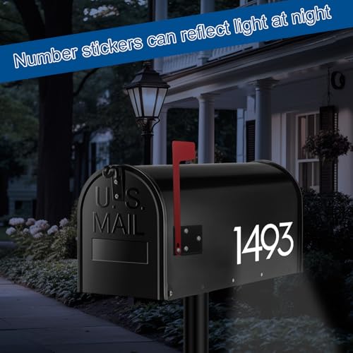 Moxweyeni 6 1/4 Inch by 8 Inch Mailbox Door Replacement with Mailbox Flag,Number Stickers- Black Steel Door for Screw-in Brick Postbox Insert Repair Kit, No-Drill, Weatherproof Design - Thumbnail 5