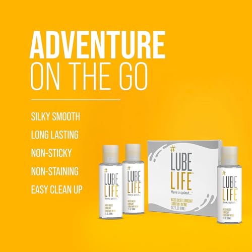 Image of LUBELIFE Water-Based Lube - Personal Lubricant for Men, Women & Couples, Travel Size, Non-Staining, Easy Clean-Up, Toy-Safe, 3 x 2 Fl Oz