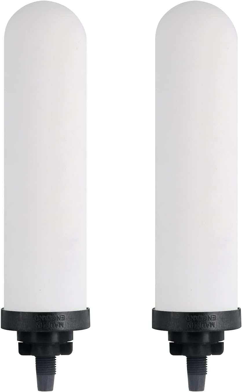 FACHIOO2PCS 7" Ceramic Filter, Replacement Filters Candle Activated Carbon for ProOne® Countertop Gravity Water Filter System, Household Water Bucket,Water Cooler Filtration Systems