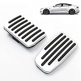 TomGoo Foot Pedals Pads for Tesla Model 3 Model Y, Non-Slip Brake Foot Pedal Cover, Model 3/Y Foot Pedal Pad Replacement, Aluminum Car Pedal Covers Accelerator Pedals Cover