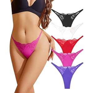 Lace Thongs for Women Thong Underwear G Strings for Women Sexy Thongs for Women Pack Panties 5 S-XL