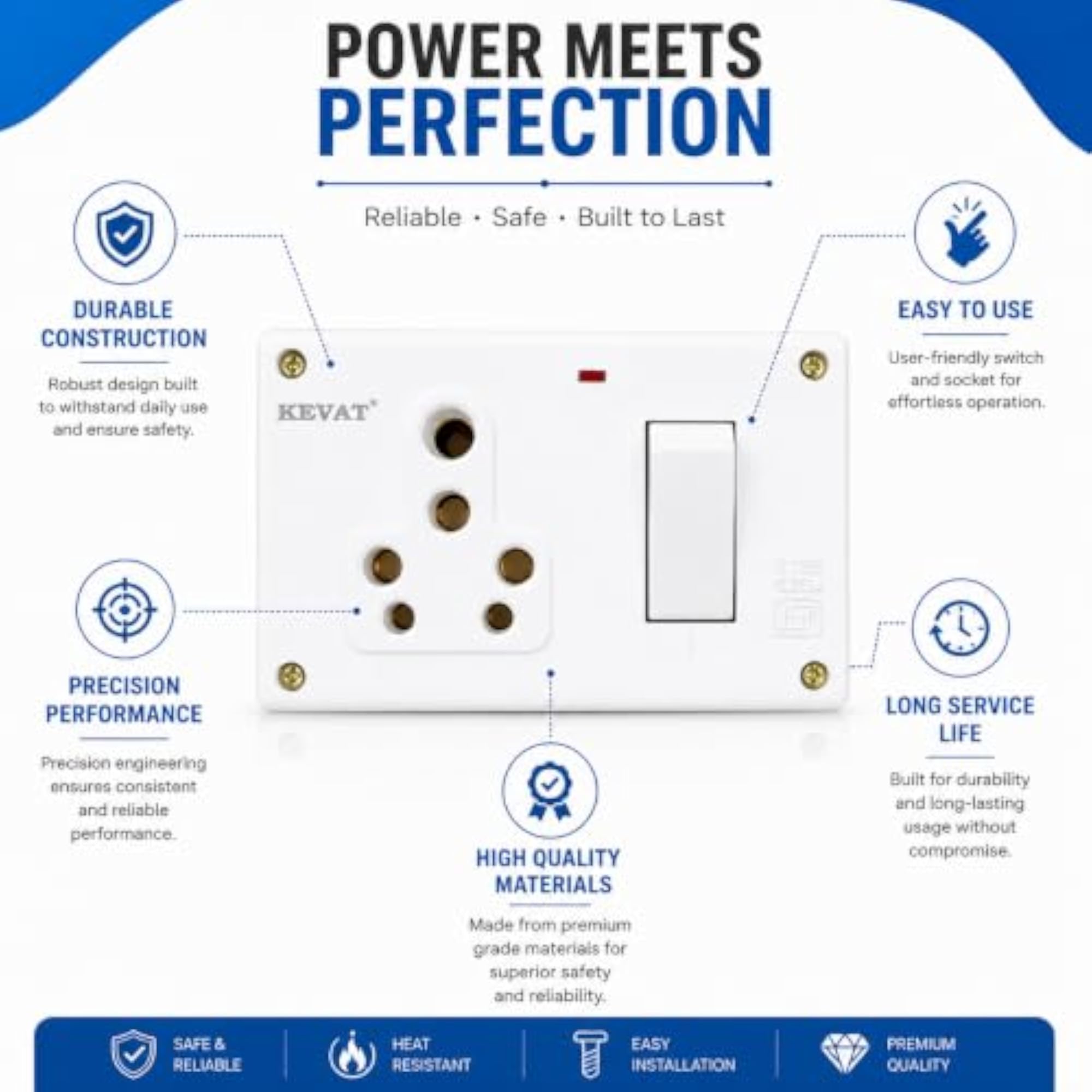 16A Combined Box with Universal Socket & LED Indicator