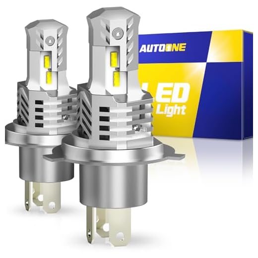 AUTOONE H4/9003/HB2 LED Headlight Bulbs 6000K White, Plug and Play for Car Motorcycle H4 Hi/Lo Beam Light Bulbs, Pack of 2