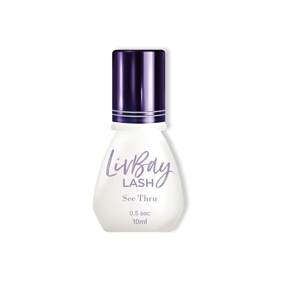 LivBay Supplies See Thru Clear Lash Glue, 10 mL, 0.5 Second Dry Time, Thin Viscosity