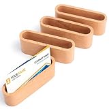【Bois De Noyer Haut De Gamme】Porte cartes de visite fabriqué en bois de noyer naturel avec une texture élégante offrant une touche professionnelle et chaleureuse à votre espace de travail