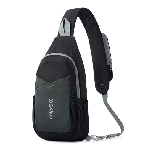 G4Free Sling Bag Casual Chest Shoulder Handbag Crossbody Backpack for Men with Front Pocket (Black)
